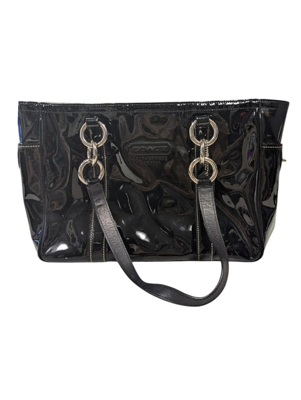 Coach Black Patent Leather Double Handle Bag
