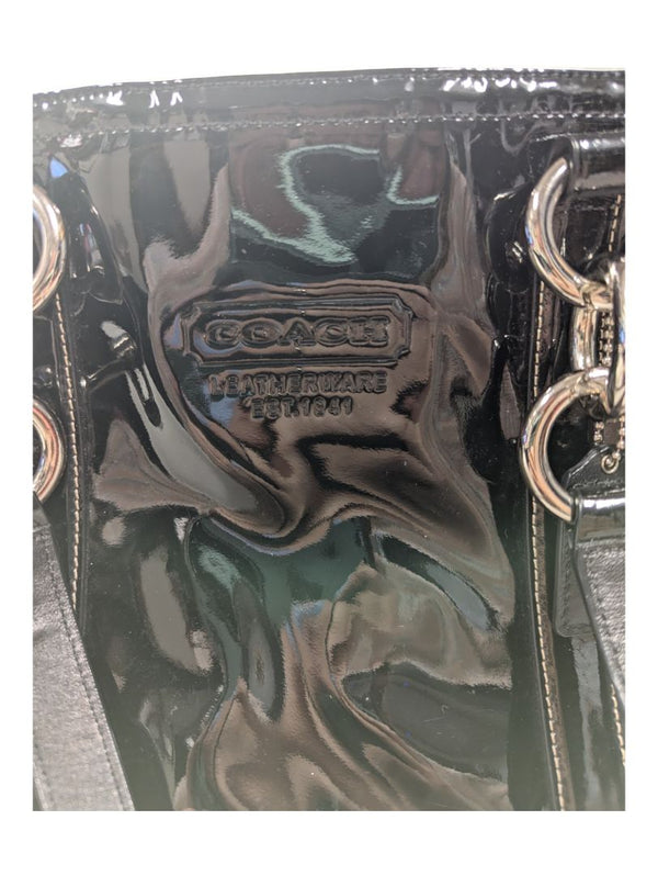 Coach Black Patent Leather Double Handle Bag
