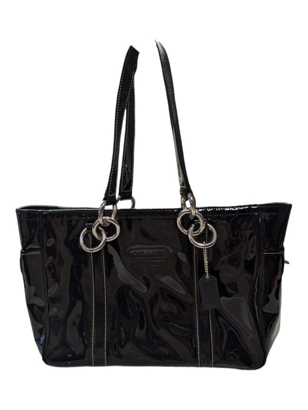 Coach Black Patent Leather Double Handle Bag