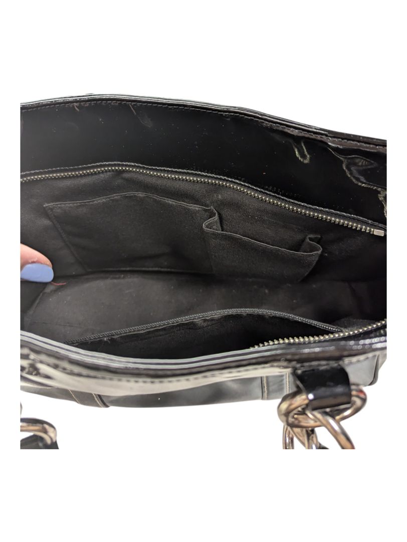 Coach Black Patent Leather Double Handle Bag