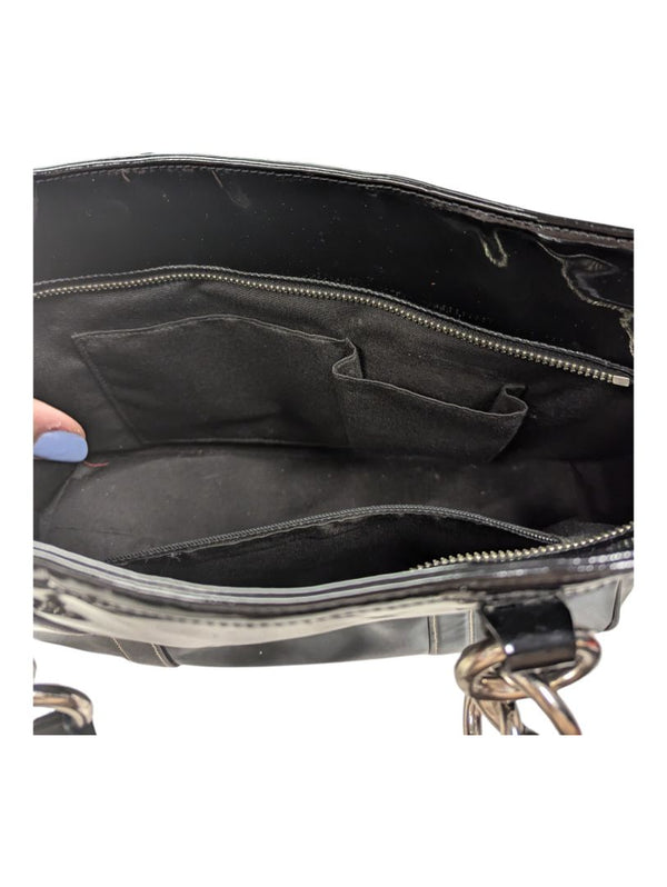 Coach Black Patent Leather Double Handle Bag