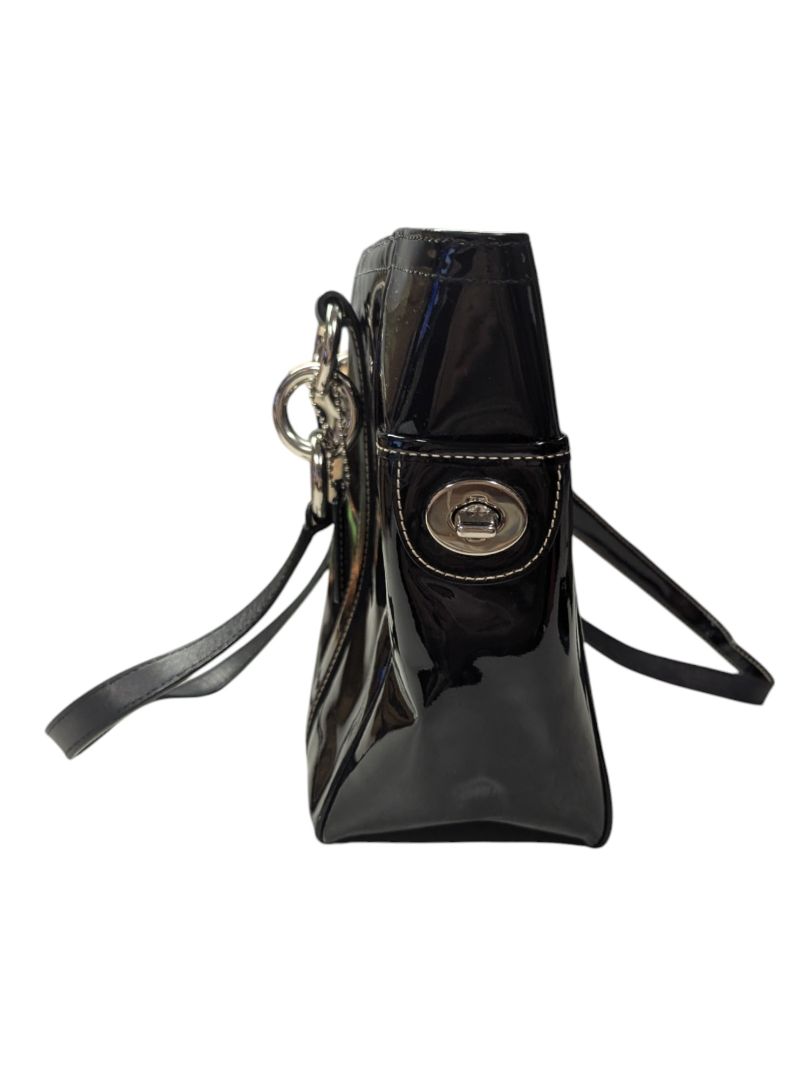 Coach Black Patent Leather Double Handle Bag