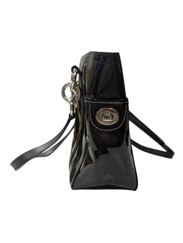 Coach Black Patent Leather Double Handle Bag