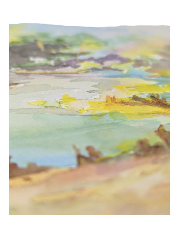Watercolour Painting of a Sunlit Forest and River 9" x 12" (P)