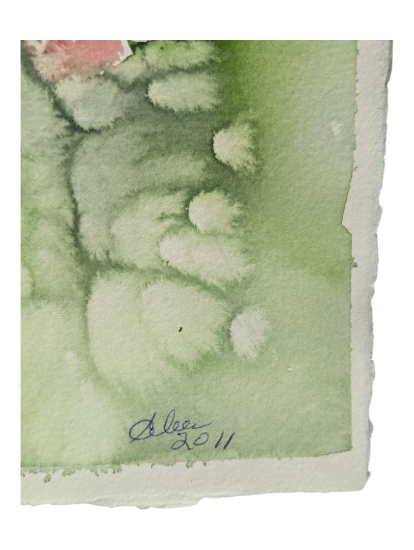 Watercolour Painting of a Rose Bush 11