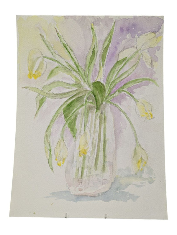 Watercolour Painting of a Tulip Vase 9" x 12" (P)