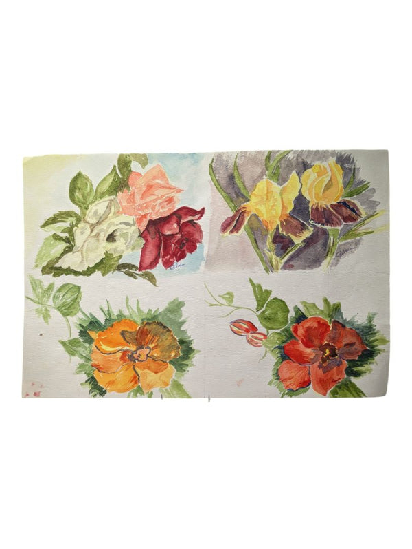 Watercolour Painting of Assorted Flowers 12" x 18" (P)