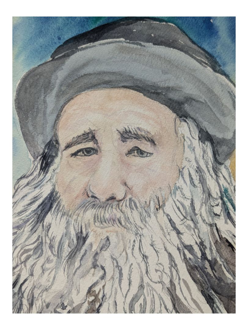Watercolour Painting of an Old Sailor 9