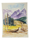 Watercolour Painting of Purple Mountains 9" x 12" (P)