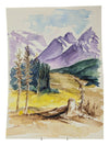 Watercolour Painting of Purple Mountains 9" x 12" (P)