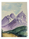 Watercolour Painting of Purple Mountains 9" x 12" (P)
