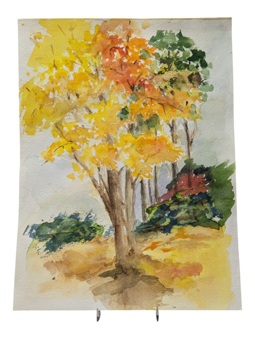 Watercolour Painting of an Autumn Forest 9