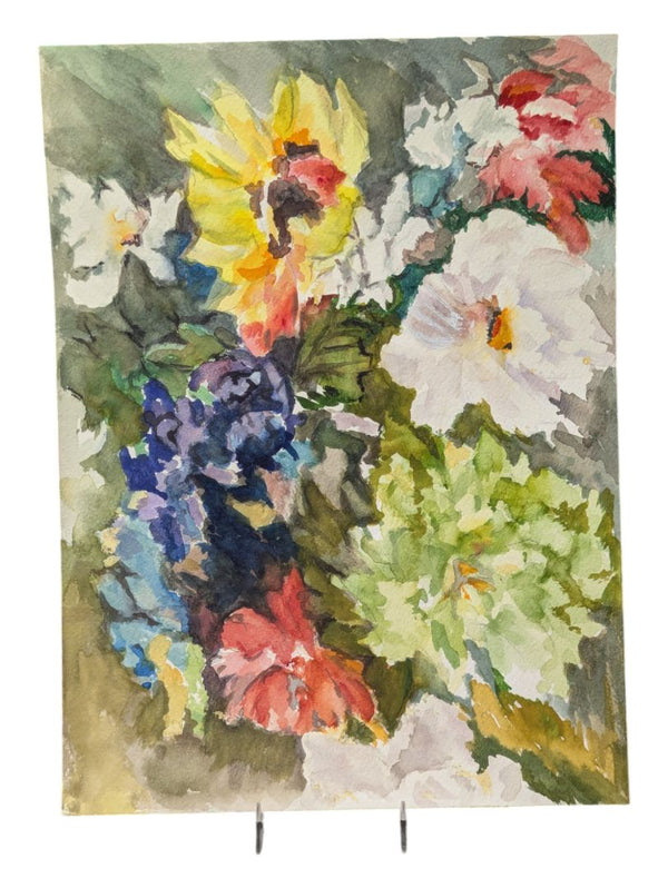 Watercolour Painting of Wildflower Bouquet 9" x 12" (P)