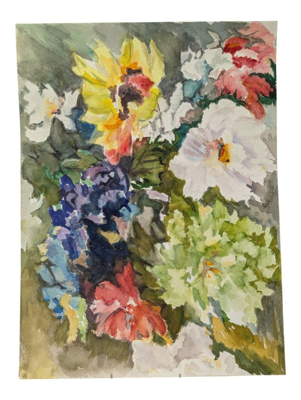 Watercolour Painting of Wildflower Bouquet 9" x 12" (P)
