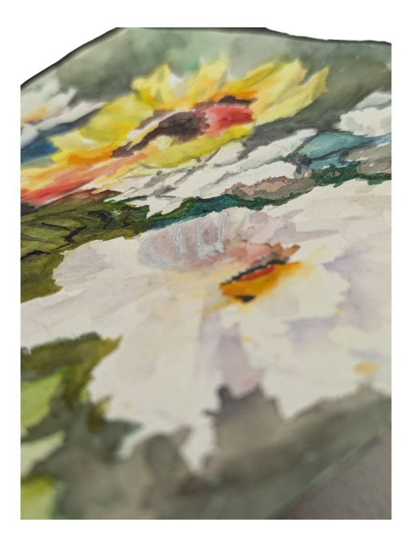 Watercolour Painting of Wildflower Bouquet 9" x 12" (P)