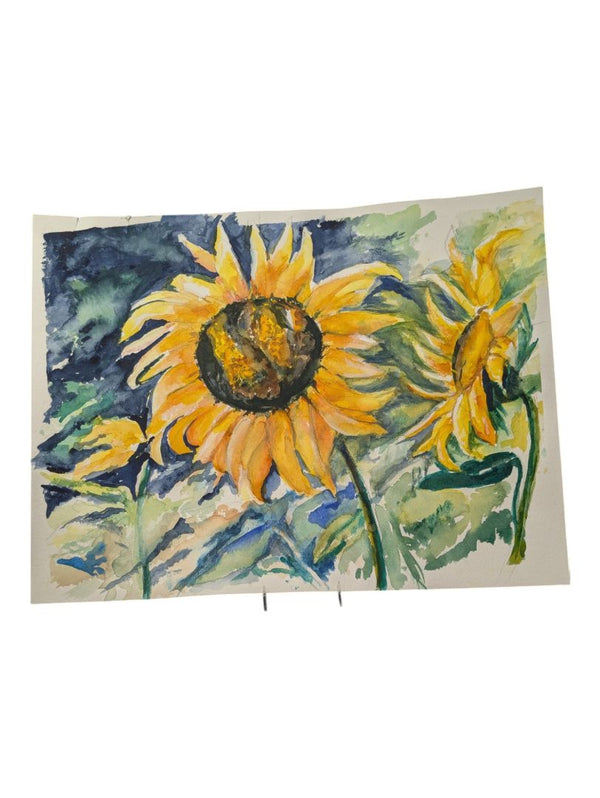 Watercolour Painting of Sunflower Field 12" x 16" (P)