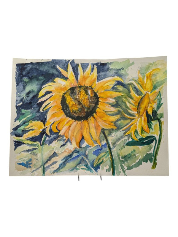 Watercolour Painting of Sunflower Field 12" x 16" (P)