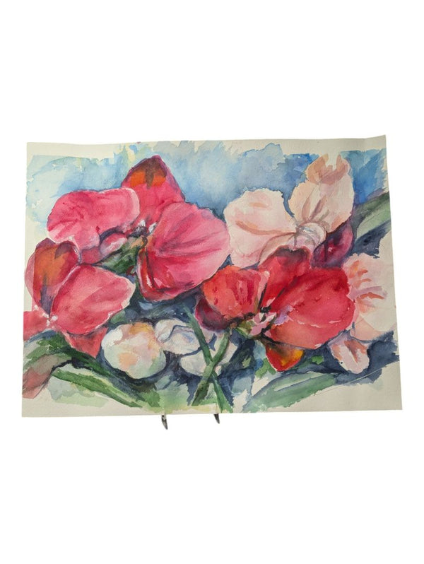 Watercolour Painting of Sweet Pea Flowers 12" x 16" (P)