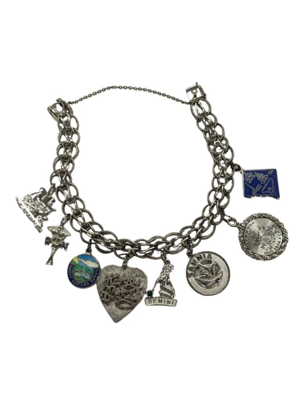 Silver Chain Charm Braclet