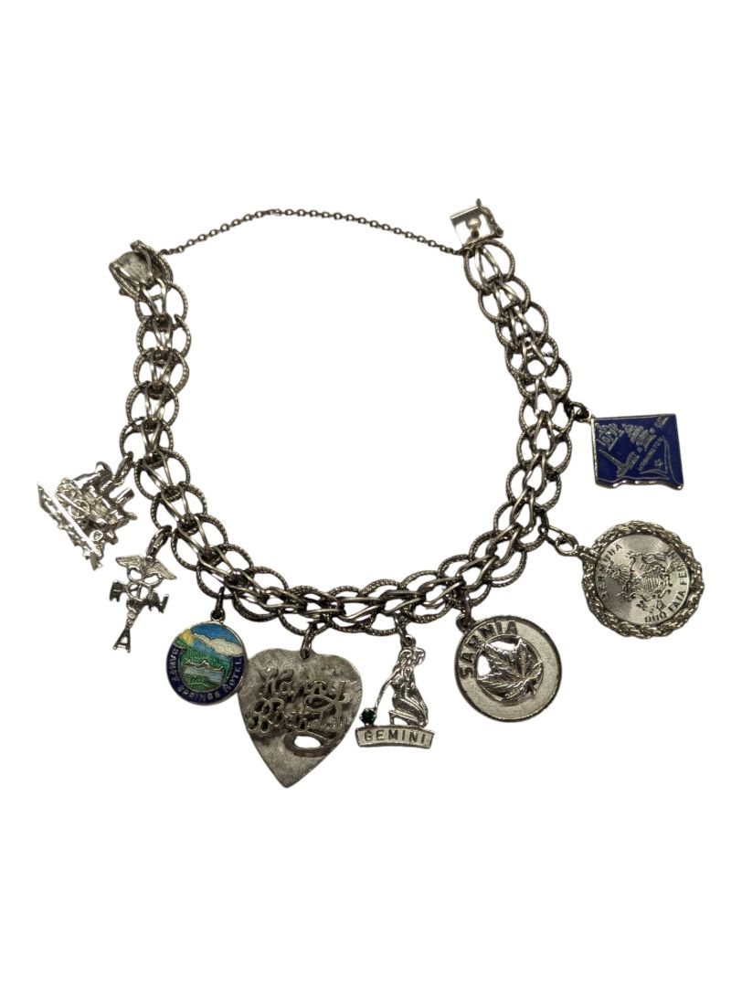 Silver Chain Charm Braclet