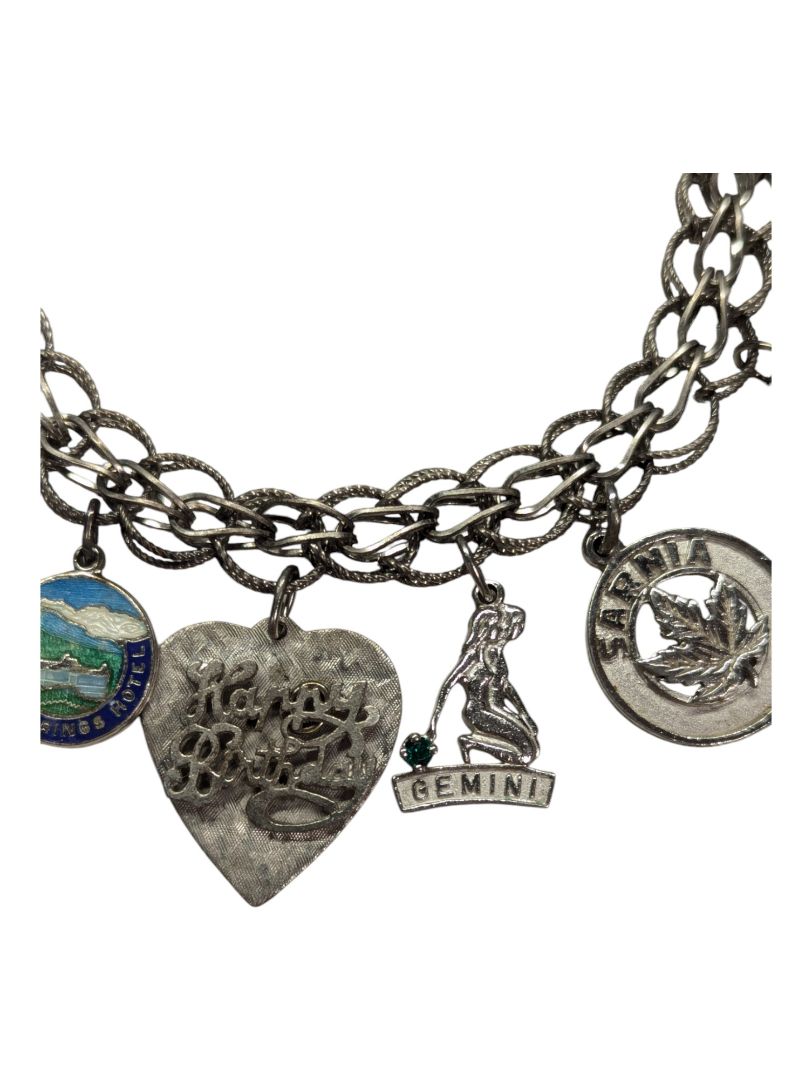 Silver Chain Charm Braclet