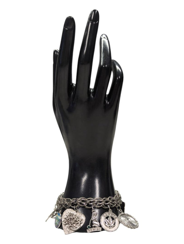 Silver Chain Charm Braclet