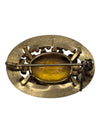 Amber-tone Brooch and Leather Bag