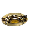 Amber-tone Brooch and Leather Bag
