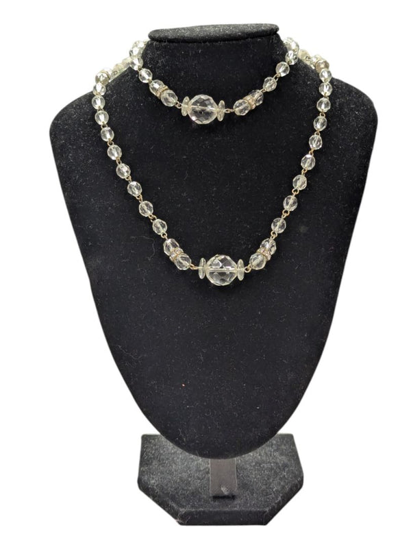 Clear Glass Bead Necklace