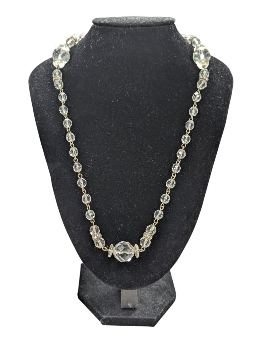 Clear Glass Bead Necklace