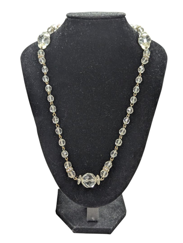 Clear Glass Bead Necklace