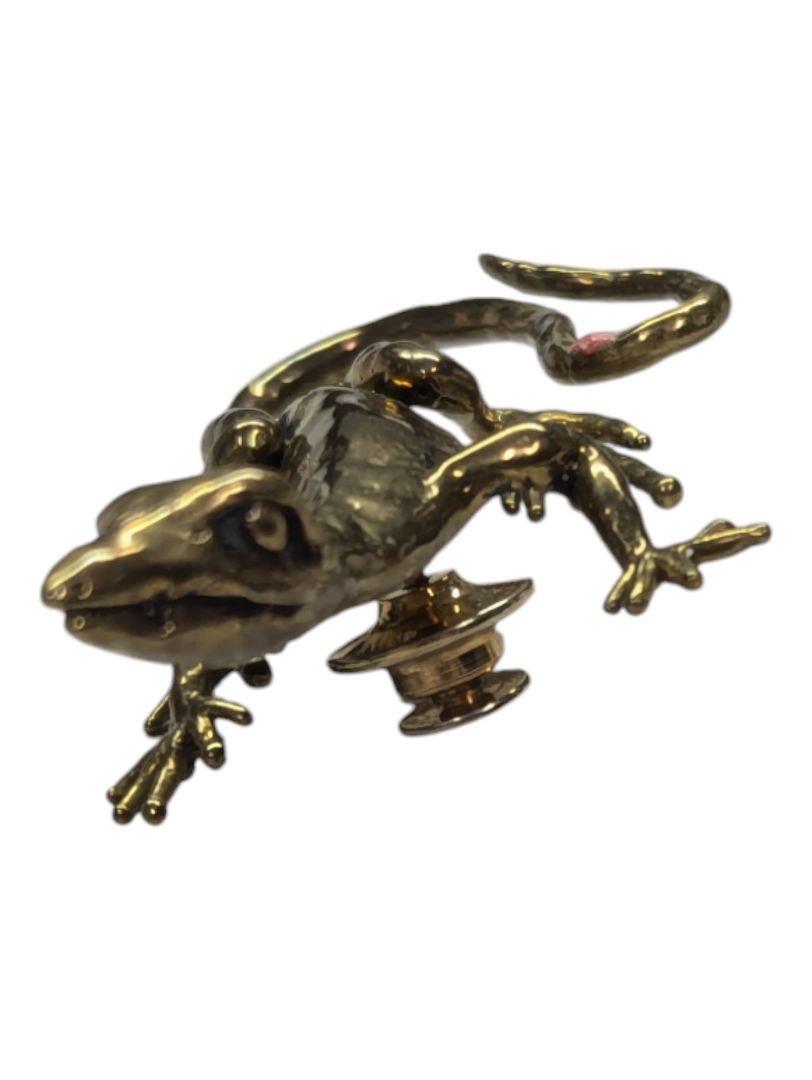 Gold-tone Gecco Brooch