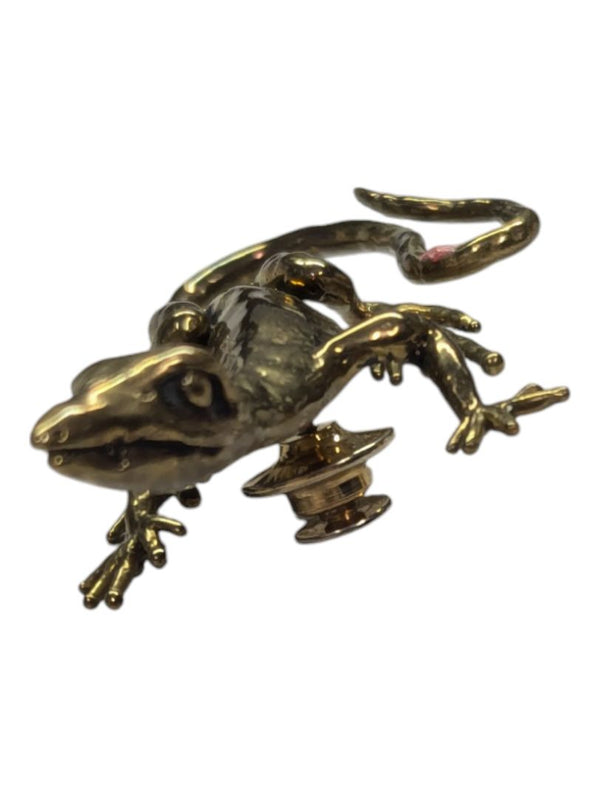 Gold-tone Gecco Brooch
