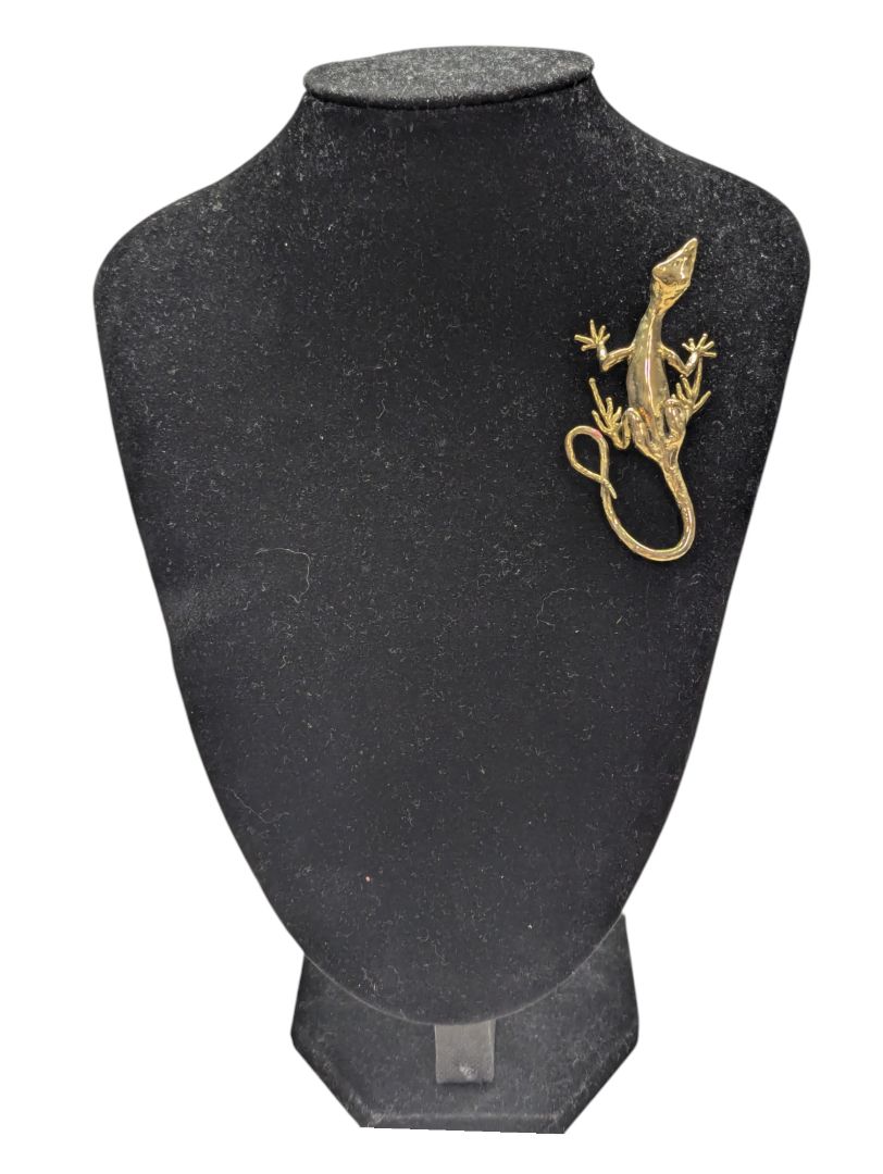 Gold-tone Gecco Brooch