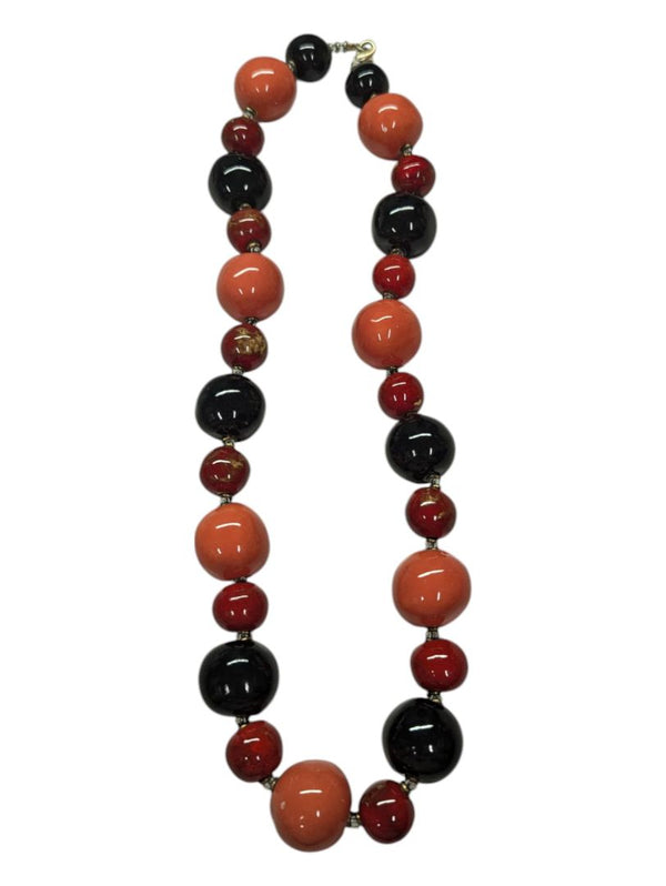 Red, Pink, and Black Acrylic Bead Necklace