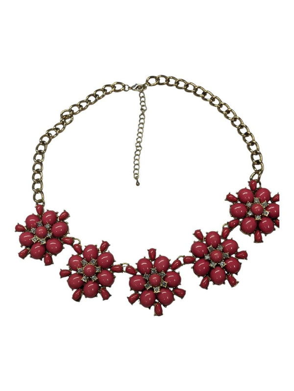 Pink Floral Statement Necklace