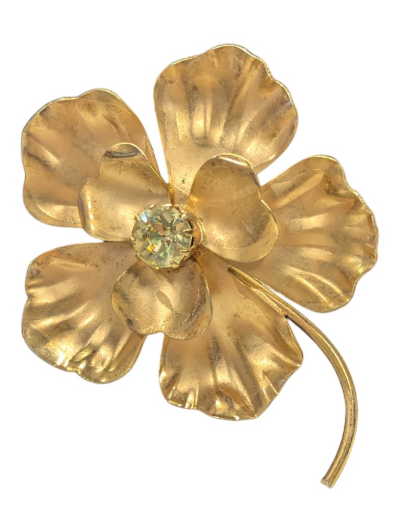 Lot of 4 Gold-toned Brooches