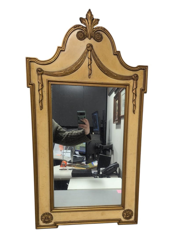 Large Ornate Gold-toned Mirror 22" x 40" (P)