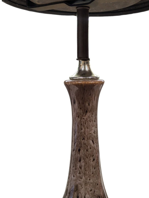 Brown Ceramic Ashtray Stand with Ashtray