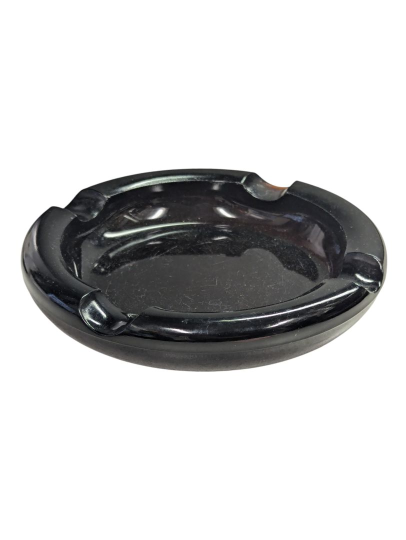 Brown Ceramic Ashtray Stand with Ashtray
