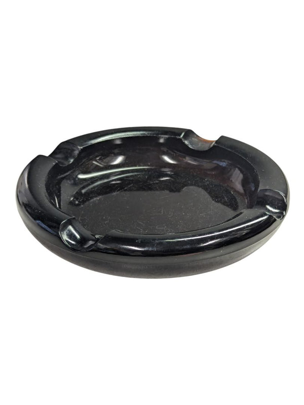 Brown Ceramic Ashtray Stand with Ashtray