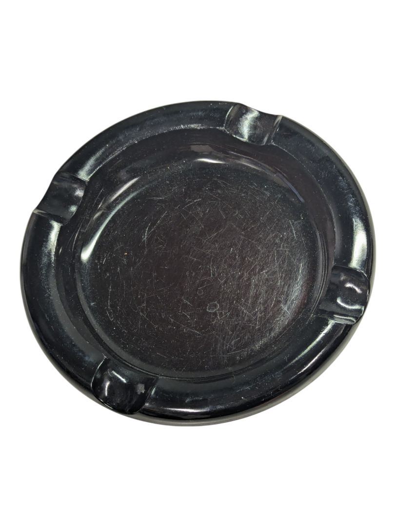Brown Ceramic Ashtray Stand with Ashtray