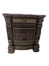Solid Wood Nightstand with Gold-Tone Detailing