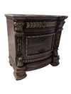 Solid Wood Nightstand with Gold-Tone Detailing