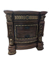 Solid Wood Nightstand with Gold-Tone Detailing