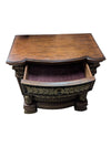 Solid Wood Nightstand with Gold-Tone Detailing
