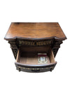 Solid Wood Nightstand with Gold-Tone Detailing