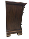 Solid Wood Nightstand with Gold-Tone Detailing