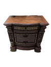 Solid Wood Nightstand with Gold-Tone Detailing