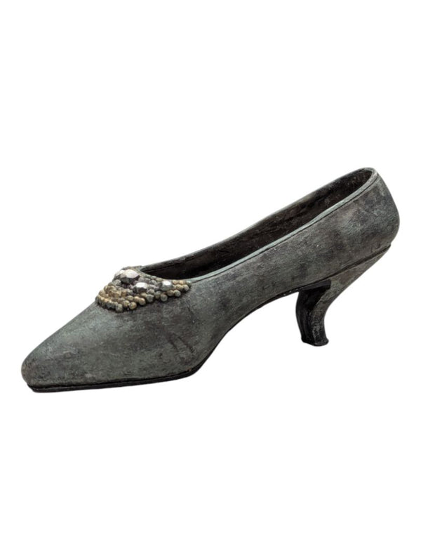 Mini Ceramic Shoe- Stone Blue with Gems